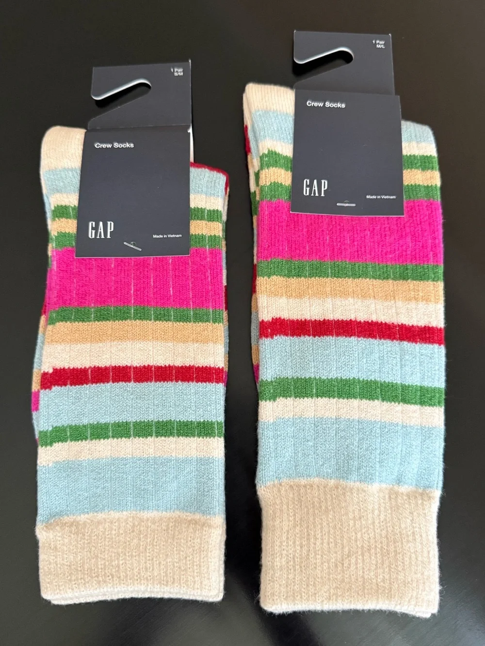 Gap Multi-Stripe Crew Socks CashSoft
